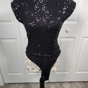 Black Sequin Women's Top